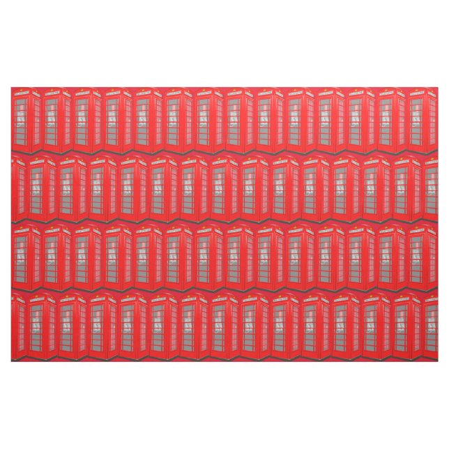 Tecido vermelho britânico da cabine de telefone de (Fat Quarter)