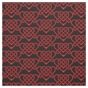 Tecido Vermelho design de coração torcido Celta/Gadhlig
