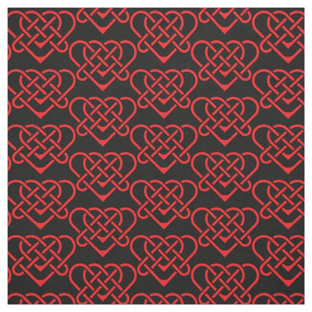 Tecido Vermelho design de coração torcido Celta/Gadhlig (Modelo)