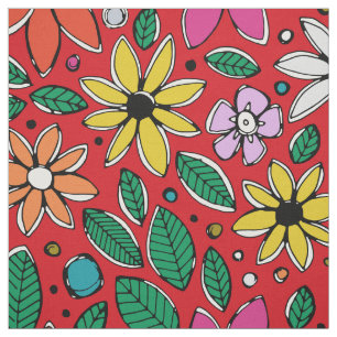 Tecido vermelho ditsy selvagem