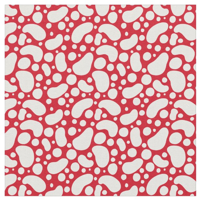 Tecido Vermelho divertido com pontos brancos (Detalhe)