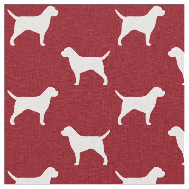 Tecido Vermelho do teste padrão das silhuetas de Terrier (Detalhe)