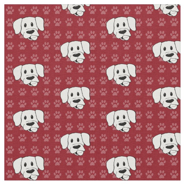 Tecido vermelho dos pawprints de Labrador dos (Detalhe)