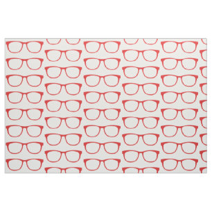 Tecido vermelho dos vidros do geek do hipster