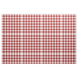 Tecido vermelho e branco doméstico do teste padrão