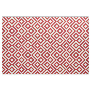 Tecido vermelho e branco geométrico do teste