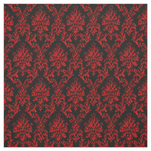 Tecido vermelho e preto do impressão do damasco