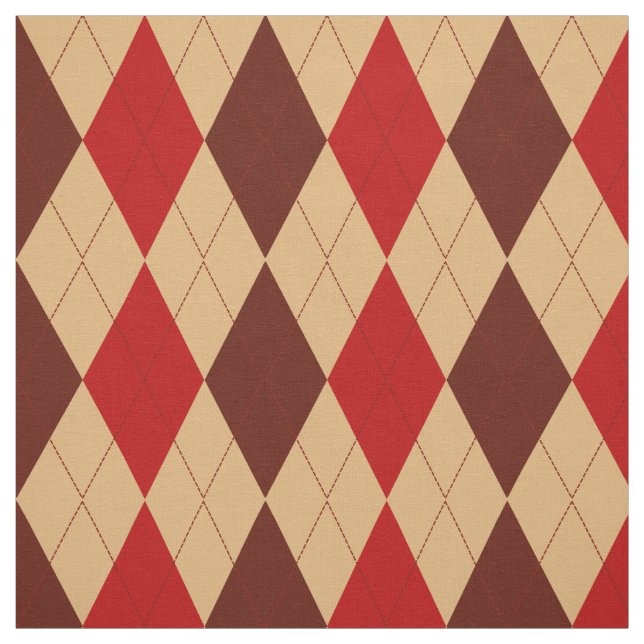 Tecido Vermelho e teste padrão marrons de Tan Argyle (Modelo)