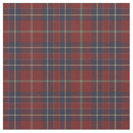 Tecido Vermelho escuro e Xadrez azul-Marinho