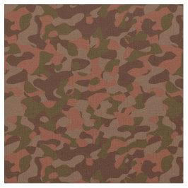 Tecido Vermelho escuro, salmão e camuflagem oliva abstrat