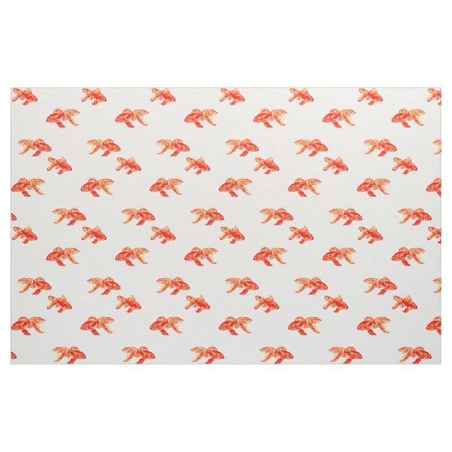 Tecido vermelho-kingyo e amarelo (Fat Quarter)