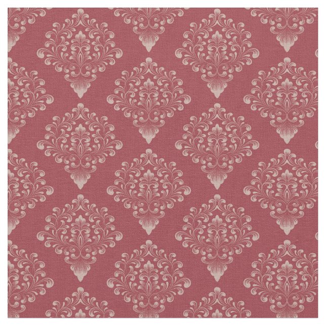Tecido Vermelho Rústico Damask (Detalhe)