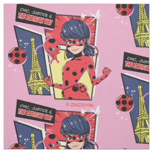 Tecido Via Parisiense de Ladybug em Quadrinhos Miraculoso
