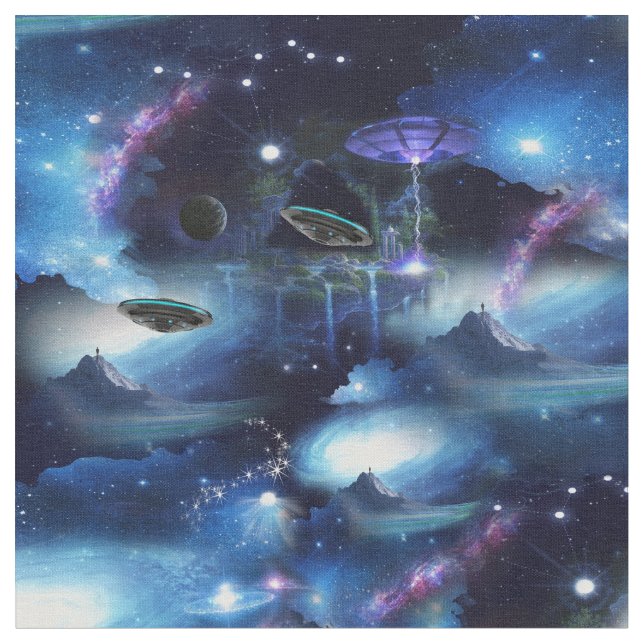 Tecido Viagem Espacial Intergaláctica (Detalhe)