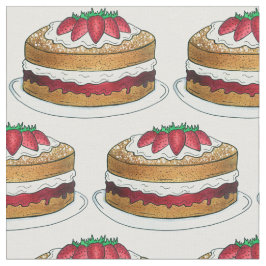 Tecido Victoria Sponge Cake British Comida Baking Dessert