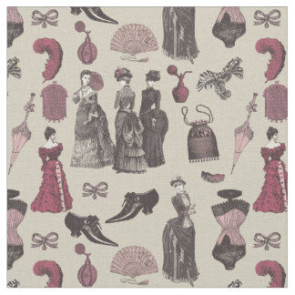 Tecido victorian era fashion women toile beige