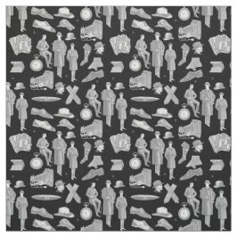 Tecido victorian men's style antique menswear toile black
