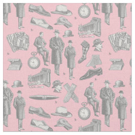 Tecido victorian men's style antique menswear toile pink