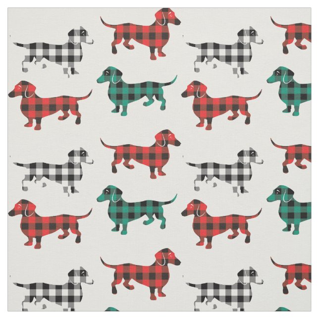Tecido Vida do país dos Dachshunds da xadrez do búfalo (Modelo)