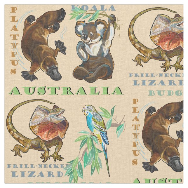 Tecido Vida selvagem na Austrália (Detalhe)