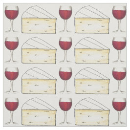Tecido Vidro de vinho tinto e Galinha de Queijo