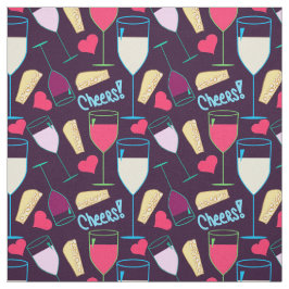 Tecido Vidro Gráfico Vinho Tipografia Cardíaca Cheers Cut