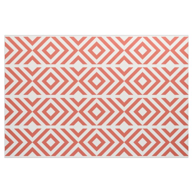 Tecido Vigas alaranjadas e brancas e diamantes (Fat Quarter)