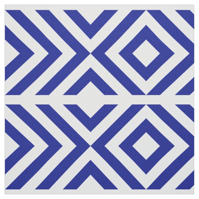 Tecido Vigas azuis e brancas e diamantes geométricos (Modelo)