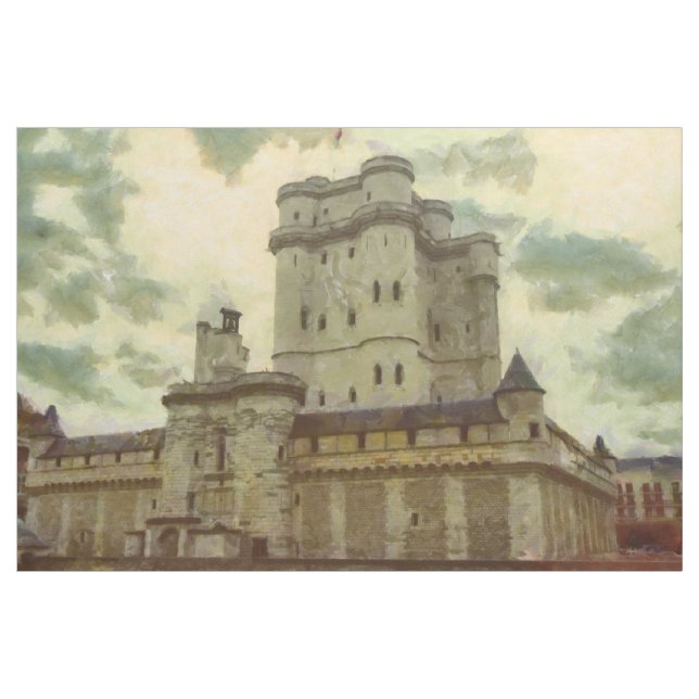 Tecido Vincennes Castle, pintura de Paris (Jarda)