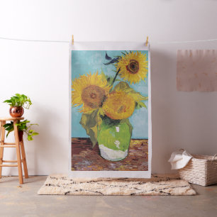 Tecido Vincent Van Gogh - Três girassóis em um vaso
