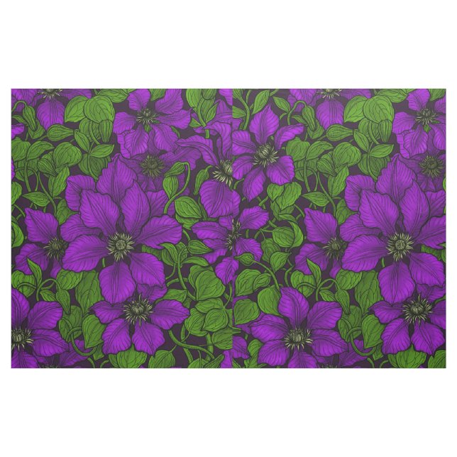 Tecido Vinha-púrpura Clematis (Fat Quarter)
