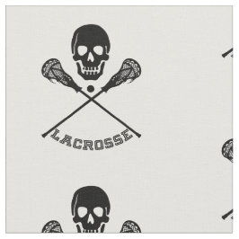 Tecido Vinhetas de crânio e Lacrosse