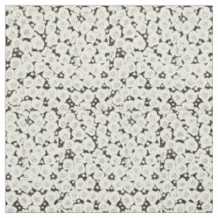 Tecido Vintage 1902 Japonês Floral: Flor Branca Preta
