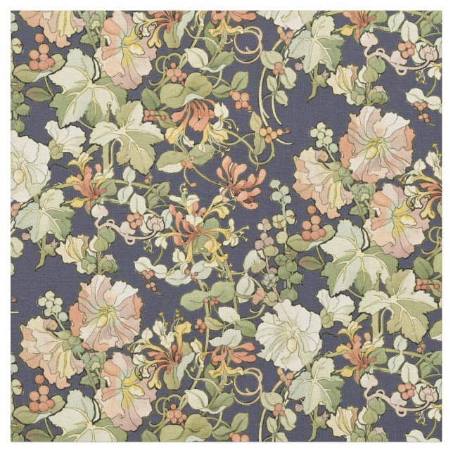 Tecido Vintage Art Nouveau Mucha Honeysuckle Pattern (Detalhe)
