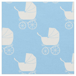 Tecido Vintage Baby Carruagem Blue