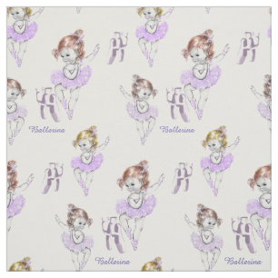 Tecido Vintage Ballerina Baby w Balé Slippers Lavanda