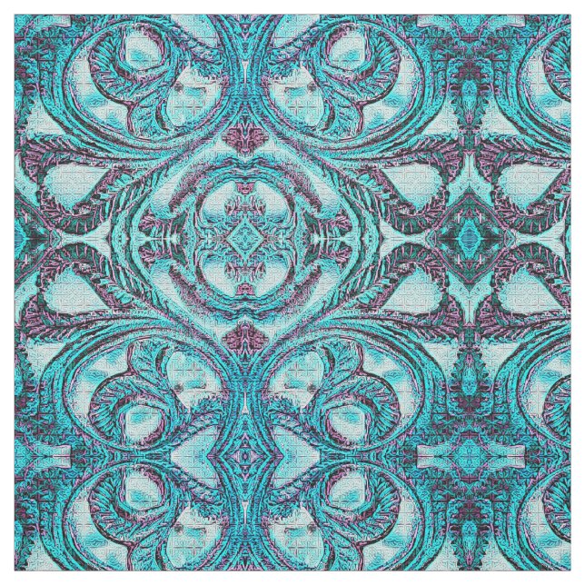 Tecido Vintage Blue Floral Swirl (Modelo)