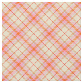 Tecido Vintage Bold Girly Xadrez Cor-de-rosa Cor-de-laran