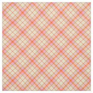 Tecido Vintage Bold Girly Xadrez Cor-de-rosa Cor-de-laran