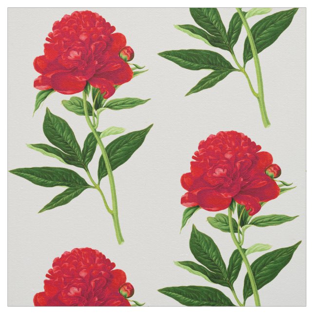 Tecido Vintage Botanical Impressão, Large Red Peony (Modelo)