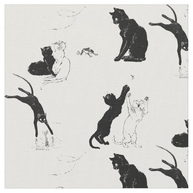 Tecido Vintage Cats por Théophile Steinlen (Detalhe)