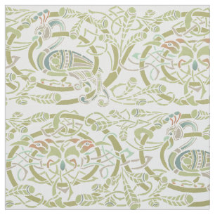 Tecido Vintage Celtic Knot Peacock Padrão Frieze