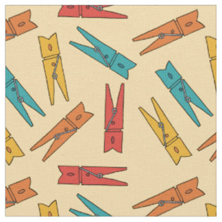 Tecido Vintage Clothespins Laundry Room Padrão