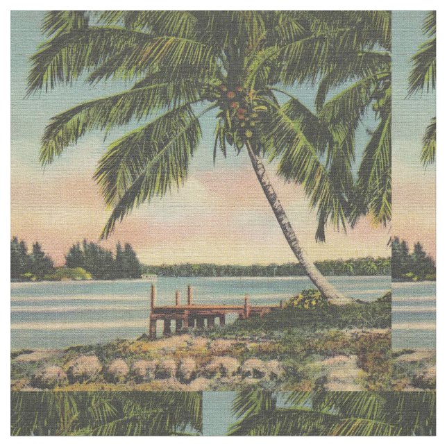 Tecido Vintage Coconut Palms Tropical Breeze Sunset (Detalhe)