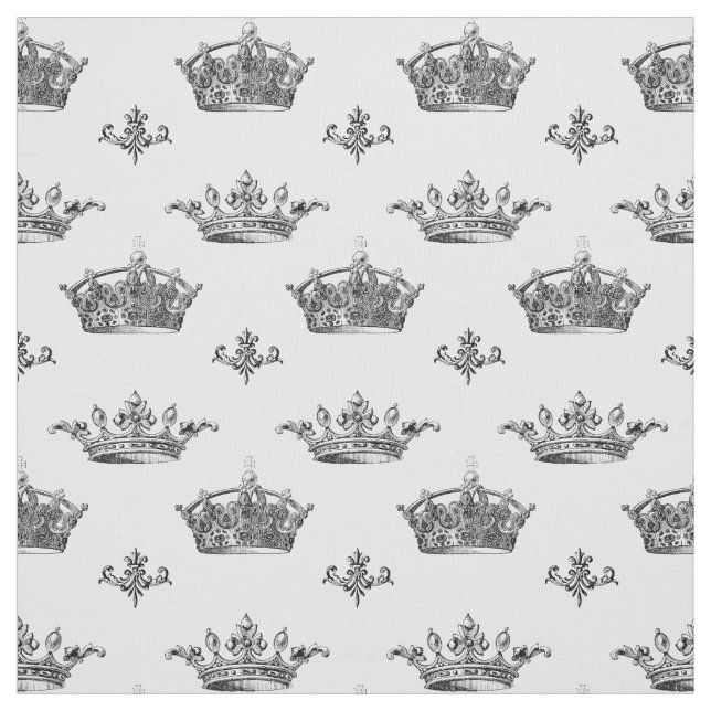Tecido Vintage - Crowns e Fleur-de-Lis (Modelo)