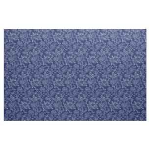 Tecido Vintage Denim Blue Floral, de 1930