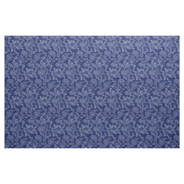 Tecido Vintage Denim Blue Floral, de 1930 (Fat Quarter)