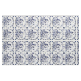 Tecido Vintage em forma de veleiro, veleiro, azul