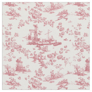 Tecido Vintage English Floral Toile de Jouy-Pink