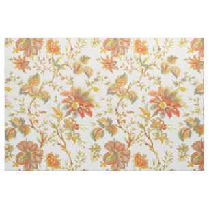 Tecido Vintage Fall Floral Deixa Laranja